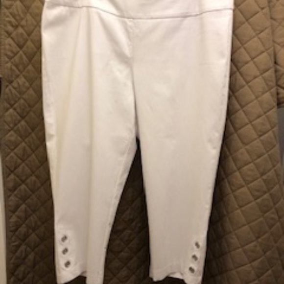 Zac & Rachel Crop Pants with Grommet Trim-18W - Picture 2 of 5